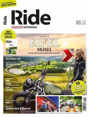 RIDE - Motorrad unterwegs, No. 11 - Eifel / Mosel / Nürburgring. Motorbuch Verlag, 2021.