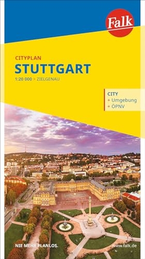 Falk Cityplan Stuttgart 1:21.000. Mairdumont, 2024.