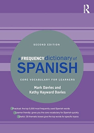Davies, Mark / Kathy Hayward Davies. A Frequency Dictionary of Spanish - Core Vocabulary for Learners. Taylor & Francis, 2017.