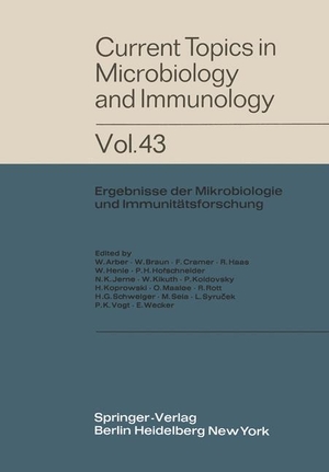 Arber, W. / Koprowski, H. et al. Current Topics in Microbiology and Immunology - Ergebnisse der Mikrobiologie und Immunitätsforschung. Springer Berlin Heidelberg, 2012.