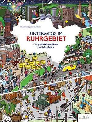 Kemner, Melanie (Hrsg.). Unterwegs im Ruhrgebiet - Das große Wimmelbuch der Ruhr-Kultur. Klartext Verlag, 2020.