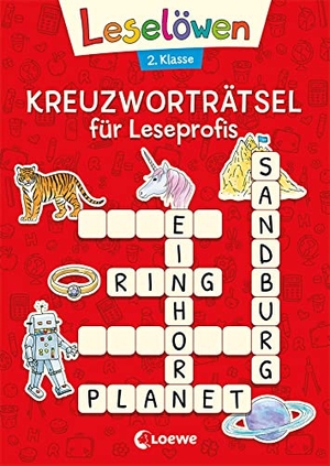 Leselöwen Kreuzworträtsel für Erstleser. 2. Klasse (Rot) - Rot. Loewe Verlag GmbH, 2019.