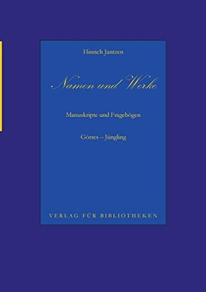 Jantzen, Hinrich. Namen und Werke 8. Books on Demand, 2018.