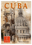 Cuba Retro Kalender (Wandkalender 2024 DIN A3 hoch), CALVENDO Monatskalender