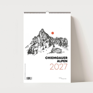 Arte, Xoxo / Xoxo Arte. Chiemgauer Alpen, Design Wandkalender 2027, Monatskalender, A4 - Liebevoll illustrierter Monatskalender mit 12 bekannten Gipfel der Chiemgauer Alpen. Hochwertiger Druck, Spiralbindung, übersichtliches Kalendarium - perfekt für Alpenliebhaber und Designfans.. NOVA MD, 2026.