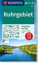 KOMPASS Wanderkarten-Set 821 Ruhrgebiet (3 Karten) 1:50.000