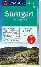 KOMPASS Wanderkarten-Set 780 Stuttgart und Umgebung (2 Karten) 1:50.000