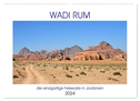 WADI RUM, die einzigartige Felswüste in Jordanien (Wandkalender 2024 DIN A2 quer), CALVENDO Monatskalender