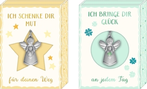 Schmuckanhänger - Kleiner Schutzengel (mint / gelb) - Ich bringe dir Glück / Ich schenke dir Mut. Coppenrath, 2026.