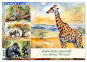 Zauberhafte Aquarelle von Afrikas Tierwelt (Wandkalender 2025 DIN A4 quer), CALVENDO Monatskalender
