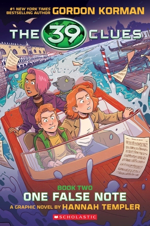 Korman, Gordon. 39 Clues: One False Note: A Graphic Novel (39 Clues Graphic Novel #2). Scholastic Inc., 2024.