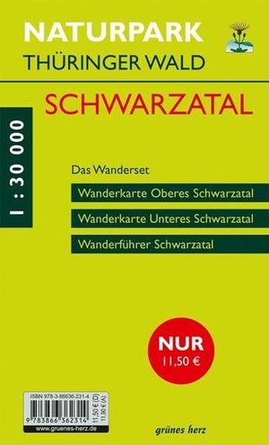 Krauß, Erich / Helmut Witticke. Das Wanderset Schwarzatal - Wanderkarten und Wanderführer. Verlag grünes Herz, 2021.