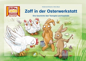 Brosche, Heidemarie. Zoff in der Osterwerkstatt / Kamishibai Bildkarten - 8 Bildkarten für das Erzähltheater. Hase und Igel Verlag GmbH, 2026.