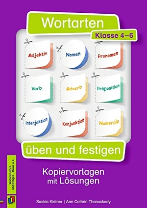 Kistner, Saskia / Ann Cathrin Thanuskody. Wortarten üben und festigen - Klasse 4-6 - Kopiervorlagen mit Lösungen. Verlag an der Ruhr GmbH, 2017.