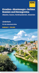 ADAC Länderkarte Kroatien, Montenegro, Serbien, Bosnien und Herzegowina 1:750.000