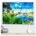 Havelland in Aquarell (hochwertiger Premium Wandkalender 2024 DIN A2 quer), Kunstdruck in Hochglanz