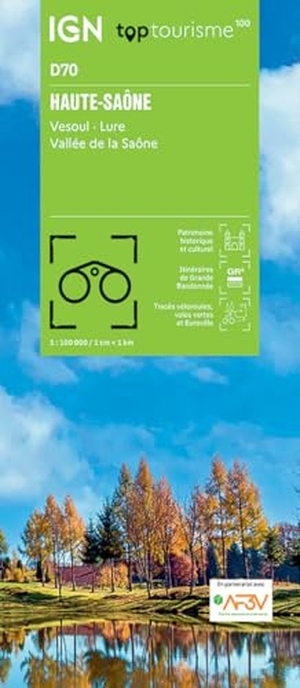 70 Haute Saône - 1:100000. IGN Frankreich, 2024.