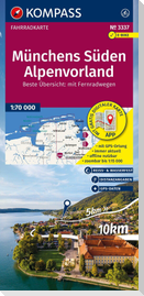 KOMPASS Fahrradkarte 3337 Münchens Süden, Alpenvorland 1:70.000