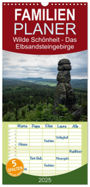 Familienplaner 2025 - Wilde Schönheit - Das Elbsandsteingebirge mit 5 Spalten (Wandkalender, 21 x 45 cm) CALVENDO