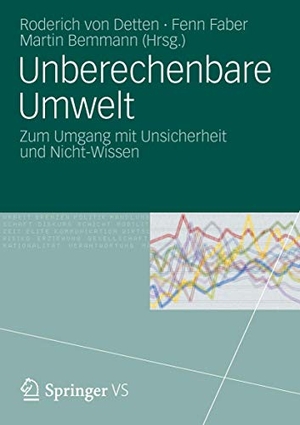 Detten, Roderich Von / Martin Bemmann et al (Hrsg.). Unberechenbare Umwelt - Zum Umgang mit Unsicherheit und Nicht-Wissen. Springer Fachmedien Wiesbaden, 2012.