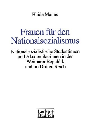 Frauen für den Nationalsozialismus - Nationalsozialistische Studentinnen und Akademikerinnen in der Weimarer Republik und im Dritten Reich. VS Verlag für Sozialwissenschaften, 2012.