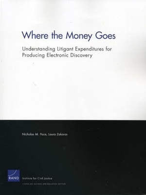 Pace, Nicholas M / Laura Zakaras. Where the Money Goes - Understanding Litigant Expenditures for Producing Electronic Discovery. RAND Corporation, 2012.