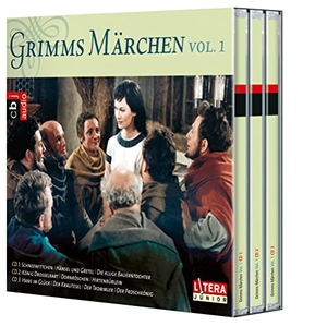 Grimm, Jacob / Wilhelm Grimm. Grimms Märchen Box 1 - Schneewittchen, Hänsel und Gretel, König Drosselbart, Dornröschen, Hans im Glück, Der Froschkönig u.a.. cbj audio, 2016.