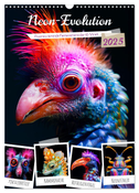 Neon-Evolution - Fluoreszierende Fantasietiere der KI-Welt (Wandkalender 2025 DIN A3 hoch), CALVENDO Monatskalender
