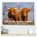 Schottische Hochlandrinder. Freundlich, schön und robust (hochwertiger Premium Wandkalender 2025 DIN A2 quer), Kunstdruck in Hochglanz