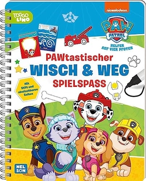 PAW Patrol Mitmachbuch: PAWtastischer Wisch & Weg Spielspaß - mit abwischbaren Seiten und Stift  | Für Kinder ab 4 Jahren. Nelson Verlag, 2023.