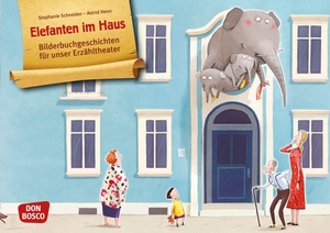Schneider, Stephanie. Elefanten im Haus. Kamishibai Bildkartenset. - Entdecken - Erzählen - Begreifen: Bilderbuchgeschichten.. Don Bosco Medien GmbH, 2017.