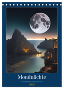 Mondnächte- Mondverzauberte Nächte aus der KI (Tischkalender 2024 DIN A5 hoch), CALVENDO Monatskalender