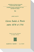 Livres saisis à Paris entre 1678 et 1701