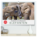 Asiatische und afrikanische Elefanten (hochwertiger Premium Wandkalender 2025 DIN A2 quer), Kunstdruck in Hochglanz