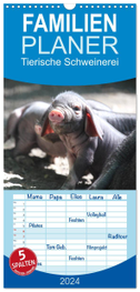Familienplaner 2024 - Tierische Schweinerei mit 5 Spalten (Wandkalender, 21 x 45 cm) CALVENDO