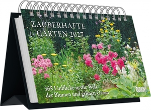 Neumann Verlage GmbH & Co KG (Hrsg.). Zauberhafte Gärten 2027 - Tischaufstellkalender 22x14 cm mit 365 Fotografien idyllischer Gartenparadiese und Pflanzenportraits. Neumann Verlage GmbH & Co, 2026.