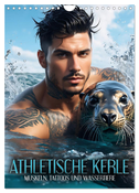 Athletische Kerle - Muskeln, Tattoos und Wassertiere (Wandkalender 2025 DIN A4 hoch), CALVENDO Monatskalender