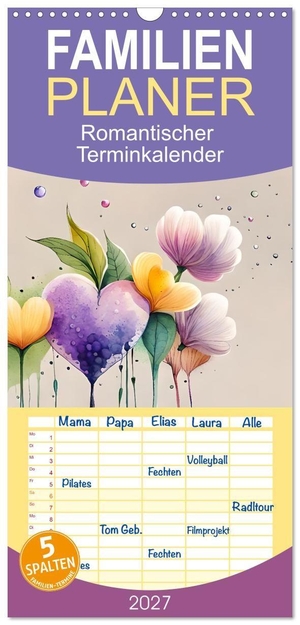 Di Chito, Ursula. Familienplaner 2027 - Romantischer Terminkalender mit 5 Spalten (Wandkalender, 21 x 45 cm) CALVENDO - Origineller Terminplaner für Verliebte. Calvendo, 2026.