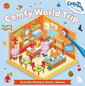 Cozy Time Sticker. Comfy World Trip - Miniatur-Haus, 3D-Sticker-Szenen, Entspannung für Kinder, Jugendliche und Erwachsene. Arena Verlag GmbH, 2026.