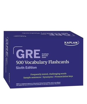Kaplan Test Prep. GRE Vocabulary Flashcards, Sixth Edition + Online Access to Review Your Cards, a Practice Test, and Video Tutorials. Kaplan Publishing, 2024.