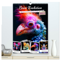 Neon-Evolution - Fluoreszierende Fantasietiere der KI-Welt (hochwertiger Premium Wandkalender 2025 DIN A2 hoch), Kunstdruck in Hochglanz