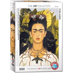 Kahlo, Frida. Selbstbildnis mit Dornenhalsketten und Kolibri von Frida Kahlo 1000 Teile. Eurographics s.r.o, 2021.