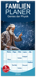 Familienplaner 2024 - Genies der Physik mit 5 Spalten (Wandkalender, 21 x 45 cm) CALVENDO