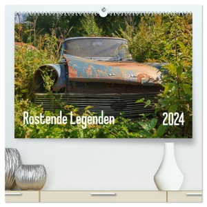 Bittner, Martin. Rostende Legenden (hochwertiger Premium Wandkalender 2024 DIN A2 quer), Kunstdruck in Hochglanz - Rostende Käfer und T1 Bullis in einem vergessenen Wald. Calvendo, 2023.