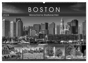 BOSTON Monochrome Stadtansichten (Wandkalender 2024 DIN A2 quer), CALVENDO Monatskalender