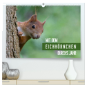 Mit dem Eichhörnchen durchs Jahr (hochwertiger Premium Wandkalender 2024 DIN A2 quer), Kunstdruck in Hochglanz