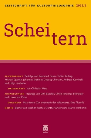 Becker, Ralf / Christian Bermes et al (Hrsg.). Scheitern. Meiner Felix Verlag GmbH, 2024.