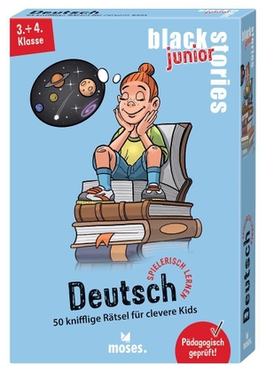 Harder, Corinna / Anja Wrede. black stories junior Spielerisch lernen Deutsch. moses. Verlag GmbH, 2026.