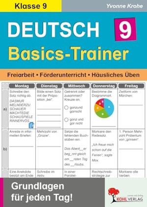 Krohe, Yvonne. Deutsch-Basics-Trainer / Klasse 9 - Grundlagen für jeden Tag im 9. Schuljahr. Kohl Verlag, 2025.
