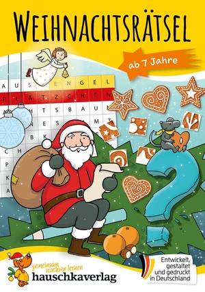 Spiecker, Agnes. Weihnachtsrätsel - Rätselblock ab 7 Jahre - Nikolaus-Geschenke Kinder, Kleinigkeiten & kleine Geschenke für Adventskalender, Weihnachten, Nikolausstrumpf, Weihnachtsbuch. Hauschka Verlag GmbH, 2026.